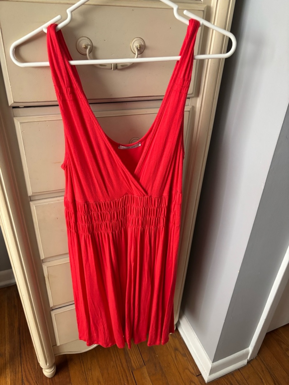 Coral Sleeveless V-Neck Sundress